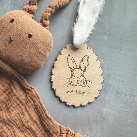 Scalloped Easter Bunny Name Tag