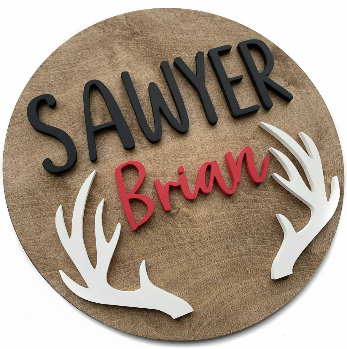 24" 3D Name Sign with Antler Add-on
