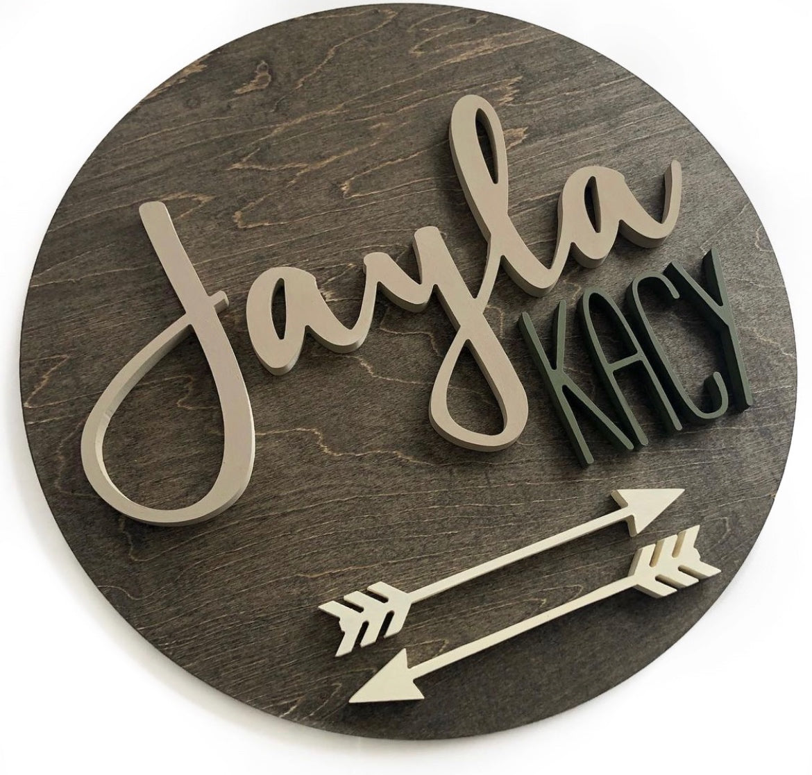18" 3D Name Sign with Double Arrows Add-on