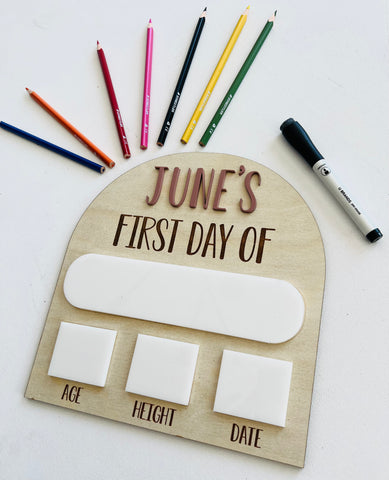 3D Dry Erase First Day of School Sign