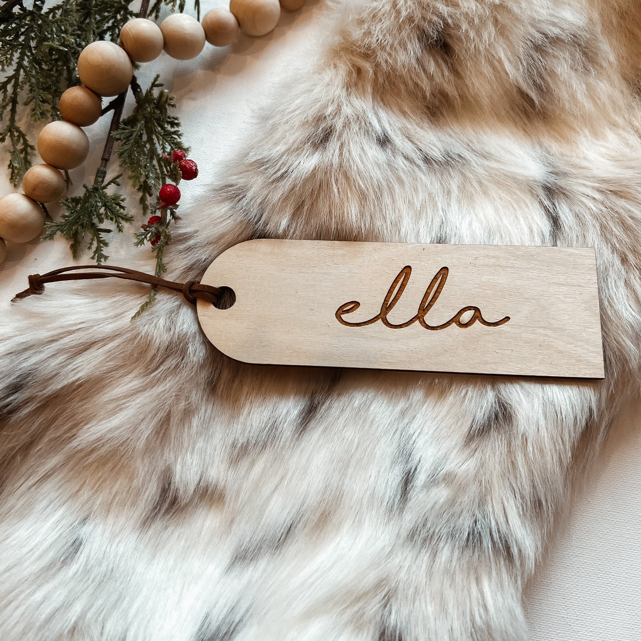 Arch Engraved Christmas Stocking Name Tags
