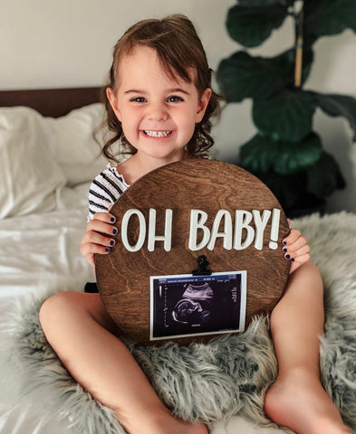 12" 'Oh Baby!' Pregnancy Announcement Sign