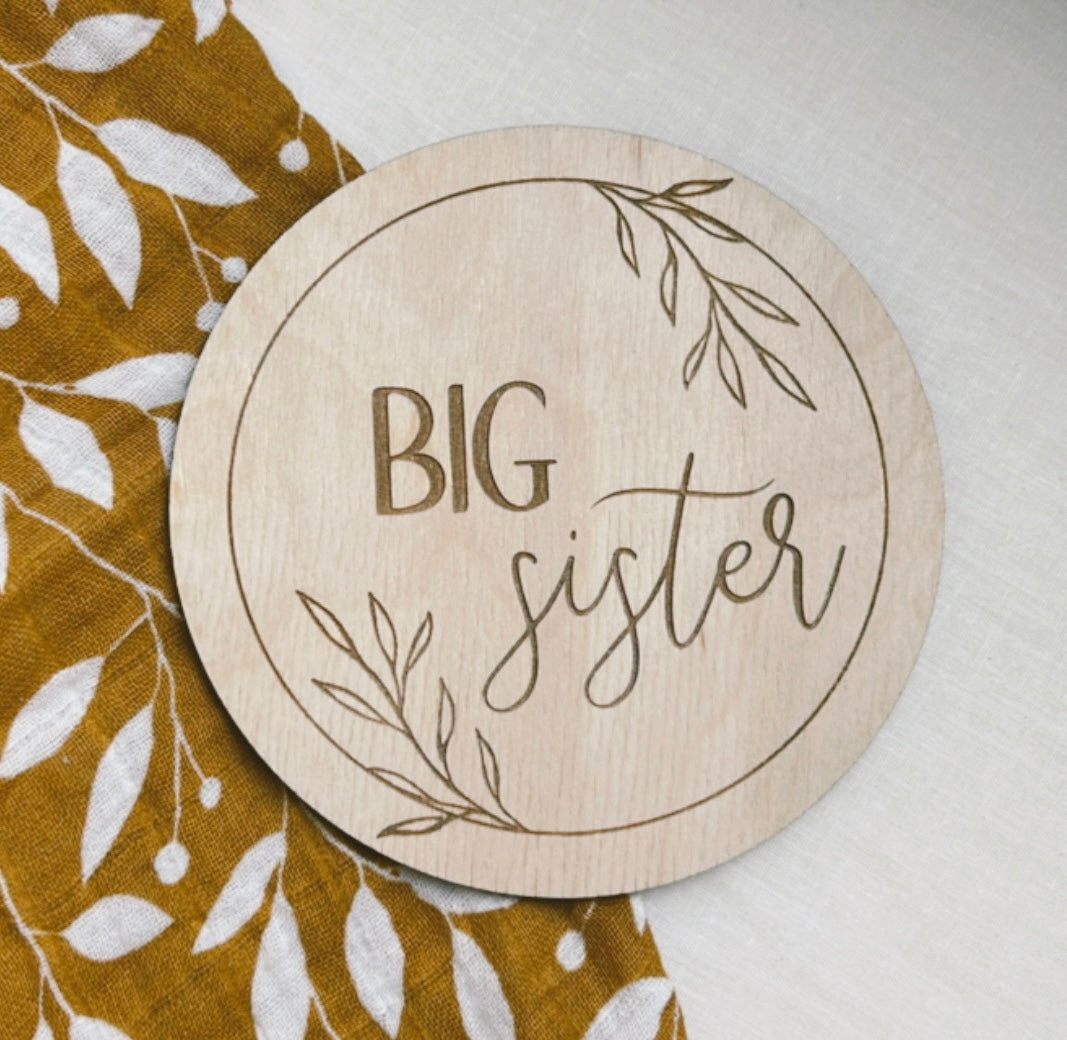 'Big Sister' Engraved Pregnancy Announcement