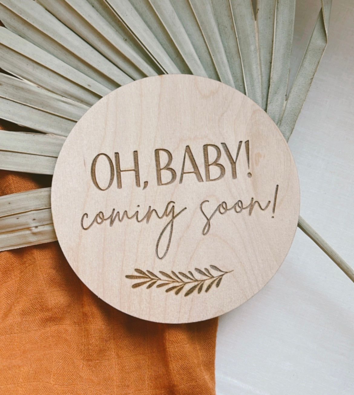 Oh Baby! Coming soon!' Pregnancy Announcement Disc – TinyTimberandCo