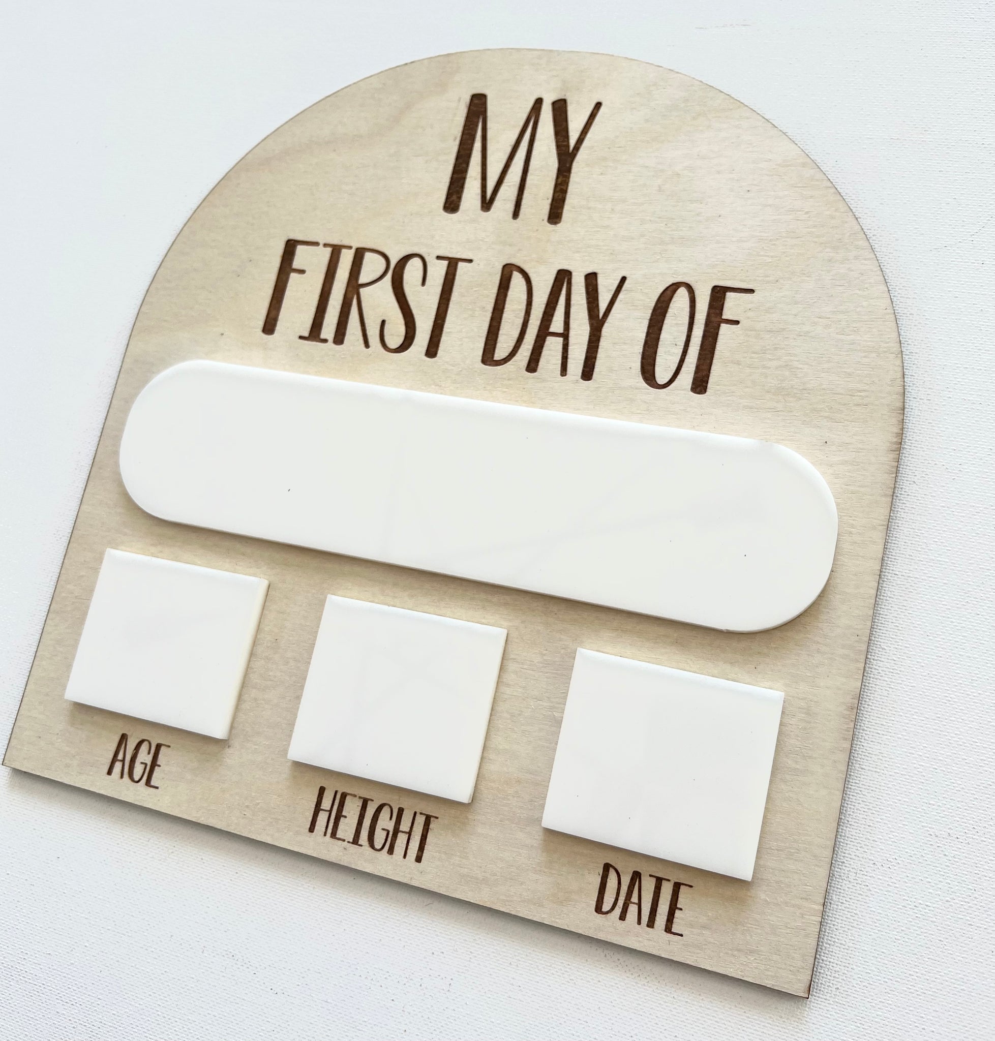 Dry Erase First Day of School Sign (Laser Engraved)